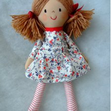Szmaciana lala Ala w sukience wkwiatuszki