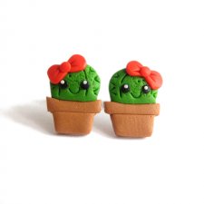 Śmieszne Kolczyki Zielone Kaktusy