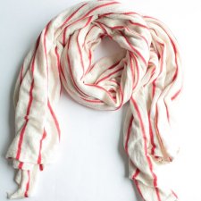 Miękki szal vintage w pasy naturalny