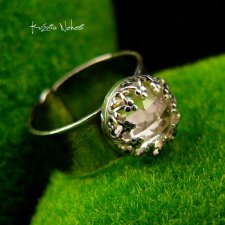 Pierścień – Gaia - Kryształ Górski Srebro