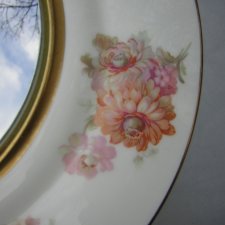 heatherley Worcester Oryginalna duża 27,5 cm  porcelanowa z lustrem patera środka stołu z uchwytem do powieszenia gdyby chęć jako lustro zastosować