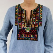 Tunika dżinsowa w stylu boho marki Zara