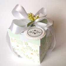 pudełko na ślub Miętowe kwiaty