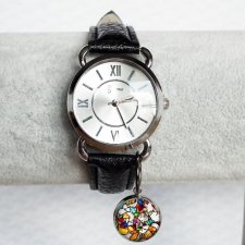 zegarek z zawieszką ::  kolorowa mozaika w szkle