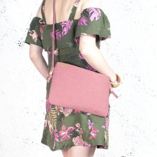 Nodo Bag różowa torebka / kopertówka z paskiem