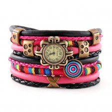 zegarek- bransoletka w stylu boho, wielokolorowy