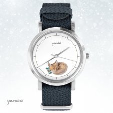 Zegarek, bransoletka - Lisek - grafitowy