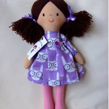 Szmaciana lala Ala w sukience w króliki