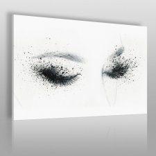 Obraz na płótnie - KOBIETA OCZY CZARNO-BIAŁY - 120x80 cm (55801)