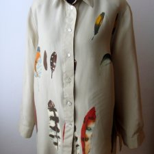 REICHART- KOSZULOWA BLUZKA Z PIÓRAMI