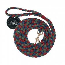 2 m smycz pleciona zielony-petrol-bordo