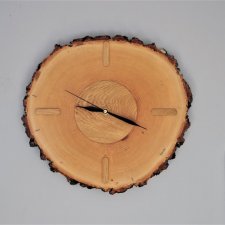 Zegar z drewna - drewniany plaster brzozowy