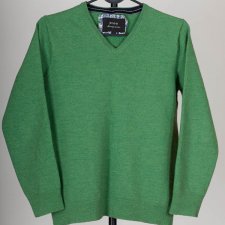 sweter zielony 100 % wełna