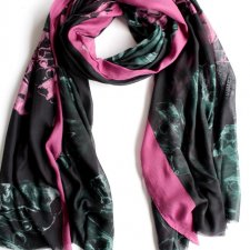 Duży szal vintage motyle