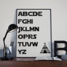 Plakat Alfabet z Tipi w ramie