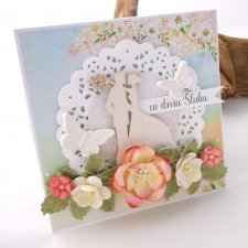 Pastelowy ślub - kartka dla Młodej Pary