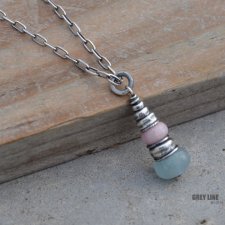 Opal i akwamaryn wisiorek