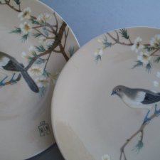 crown Staffordshire England  peking series dwa dekoracyjne  i użytkowe półgłębokie porcelanowe talerze