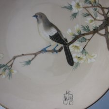crown Staffordshire England  peking series  dekoracyjny  i użytkowy półgłęboki porcelanowy talerz