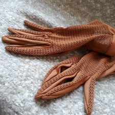 Rękawiczki vintage brązowe