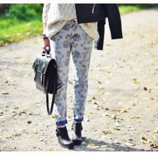 Zara M jeansy boyfriend baggy kwiaty