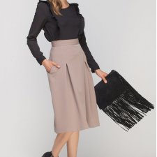 Spódnica o kopertowym kroju, SP116 beż