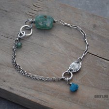 Bransoletka mini ze szkłem antycznym i apatytem