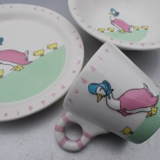 the world of Beatrix Potter jemima puddle DUCK nursery set -plate,  bowl and mug - nowy w firmowym opakowaniu