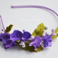 Opaska do włosów - fioletowe kwiaty