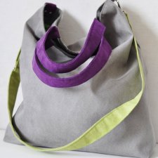 Torba hobo XXL -szary, limonka, fiolet