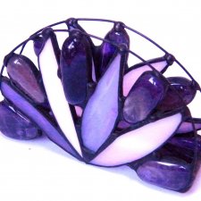 Serwetnik fioletowo-różowy z ametystami