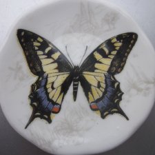 motyle i tyle  Porcelanowy talerzyk - bone china -british made - miniaturowy,  oryginalny