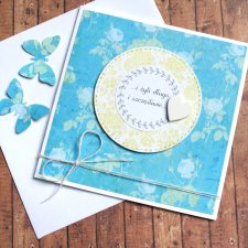 KARTKA ŚLUBNA :: HANDMADE :: turkus