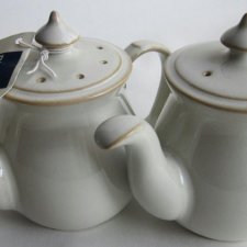 DENBY - Linen - Teapot  salt  & pepper - nowe z metką duże oryginalne przyprawniki