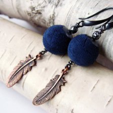 Copper feathers - kolczyki z naturalnej skóry