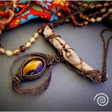 Leśna kolia boho wire wrapping