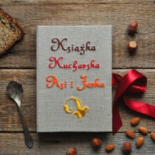 personalizowany notes na przepisy kulinarny przepiśnik lniany