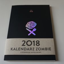 Kalendarz Zombie 2018  z rysunkami Antka Wajdy (rozkład tygodniowy czarny)