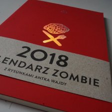 Kalendarz Zombie 2018  z rysunkami Antka Wajdy (rozkład tygodniowy czerwony)