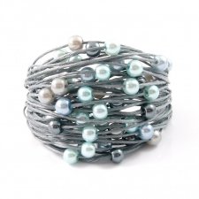 Bransoletka lniana Nisime STAL SZLACHETNA - Len