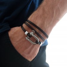 Bransoletka Szekla - Stal szlachetna, Skóra