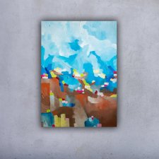 Wydruk na płótnie - 100x70 cm - "Górskie miasteczko"