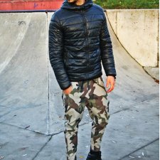 SPODNIE 2 BUTTONS JEANS PANTS UNISEX moro camo