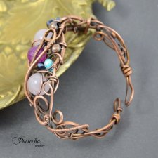 Decadence - bransoletka z perłą, agatem i kwarcem
