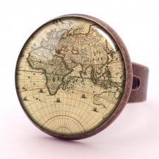 Mapa świata -  pierścionek regulowany - Egginegg