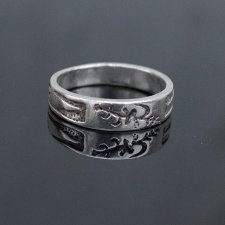 Oryginalna srebrna obrączka Boho Etno