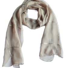 Elegancki szal beż ze złotem