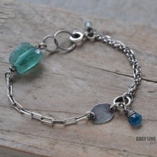 Bransoletka mini ze szkłem antycznym i apatytem