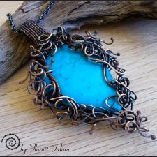 Rozwichrzone morze wire wrapping wisior