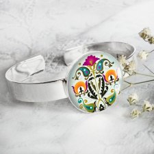 folk :: oryginalna bransoleta z grafiką etno w szkle na prezent